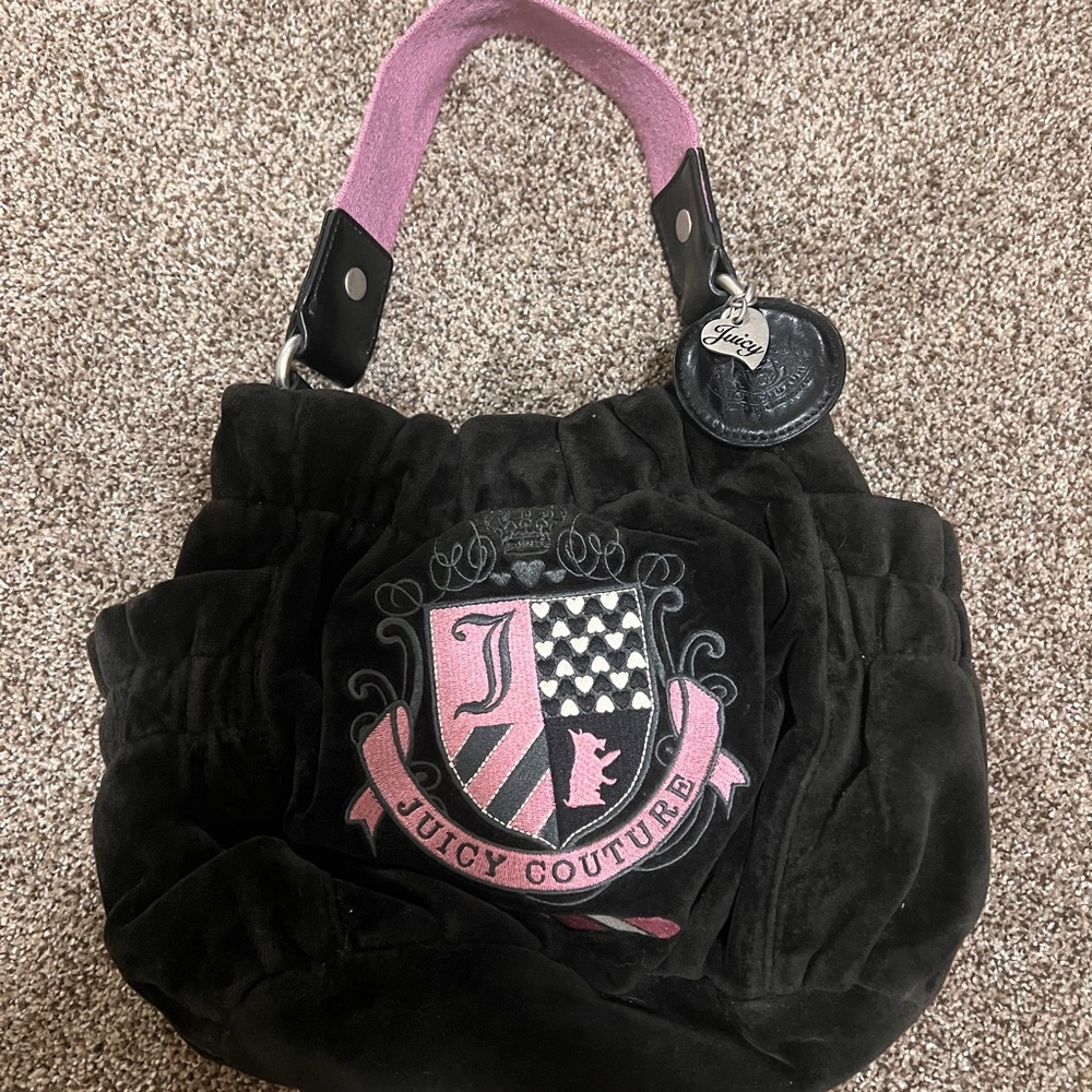 Juicy Couture Black and Pink Shoulder Bag